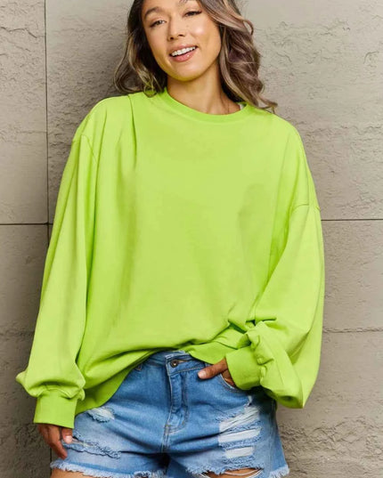 Full Size Round Neck Long Sleeve Sweatshirt