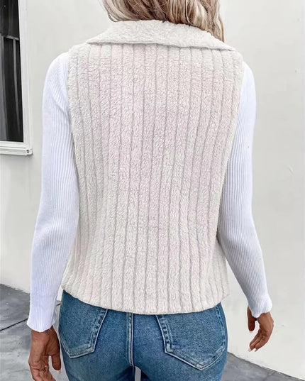 Open Front Fuzzy Vest Coat