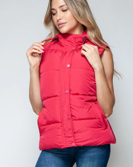 Snobbish Snap and Zip Closure Hooded Vest