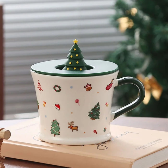 Christmas Cute Christmas Tree Santa Claus Ceramics Mug 1 Piece