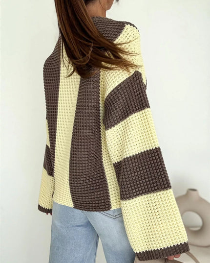 Color Block Long Sleeve Sweater