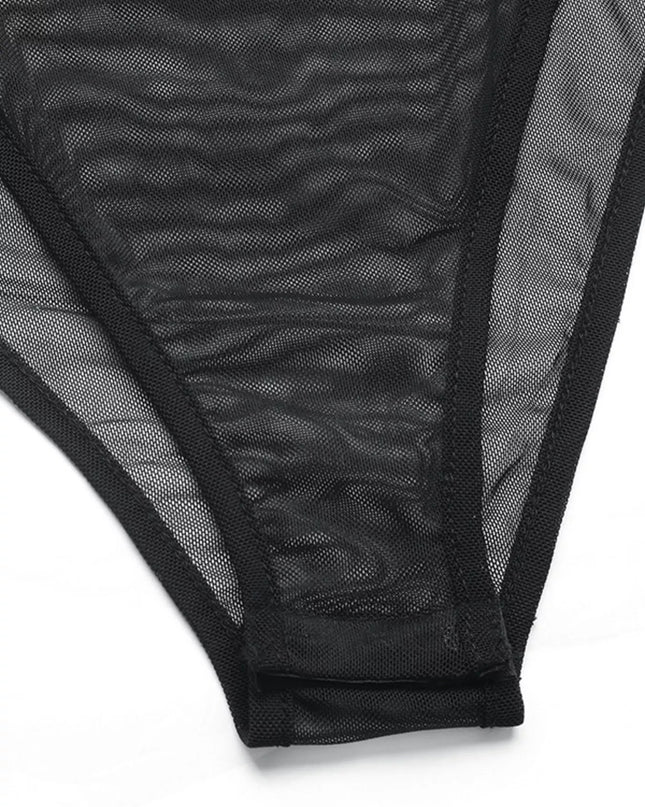 Flower Off-Shoulder Mesh Bodysuit