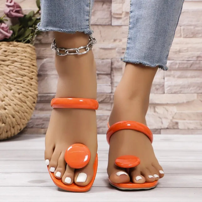 Jelly Ring Toe Sandals Orange