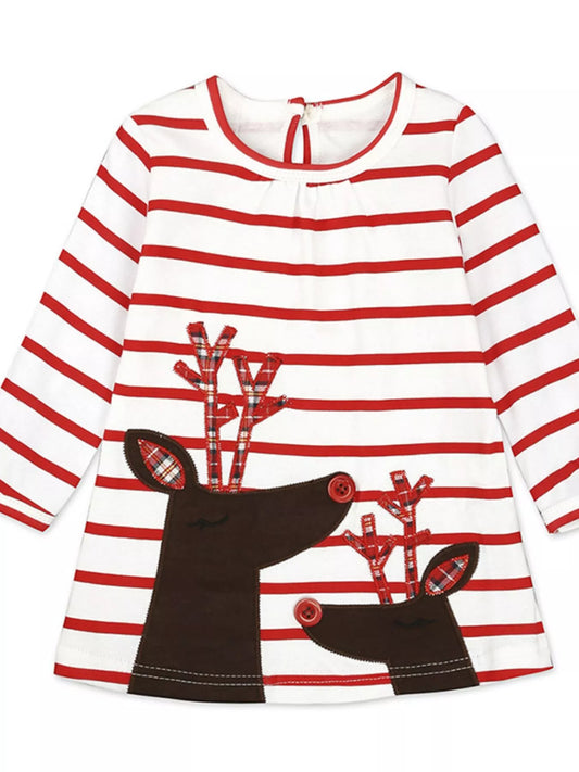 Children's Striped Long Sleeve Dress Fawn Dress