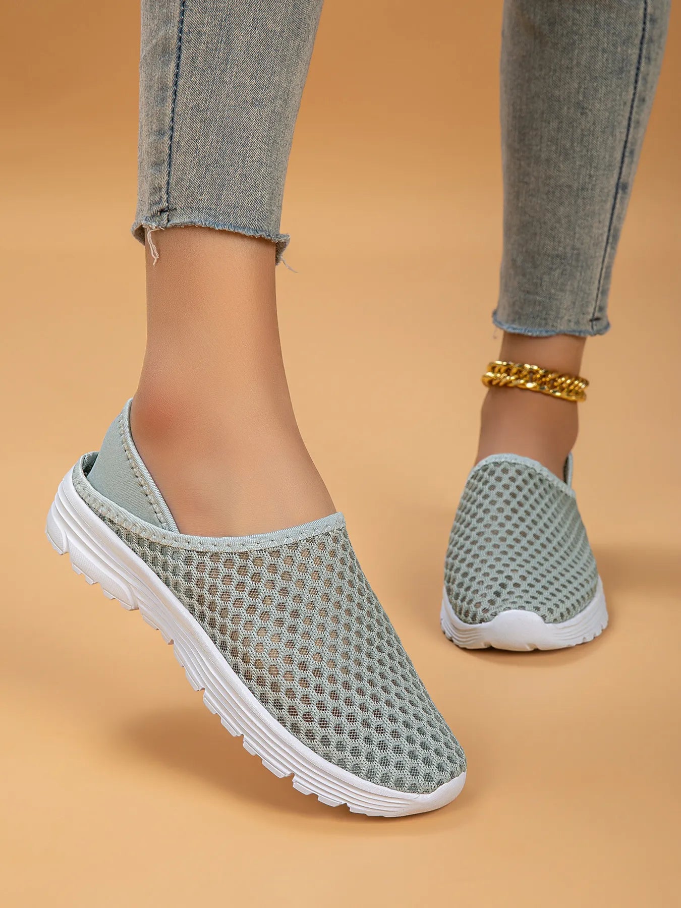 Breathable Mesh Slip-Ons Gray