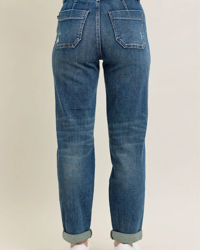 Judy Blue Full Size HW Vintage Wash Jeans w/ Drawstring Plus Size