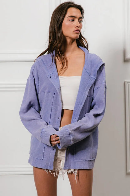 BiBi Washed Waffle Thermal Hooded Jacket