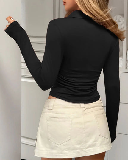 Johnny Collar Long Sleeve T-Shirt