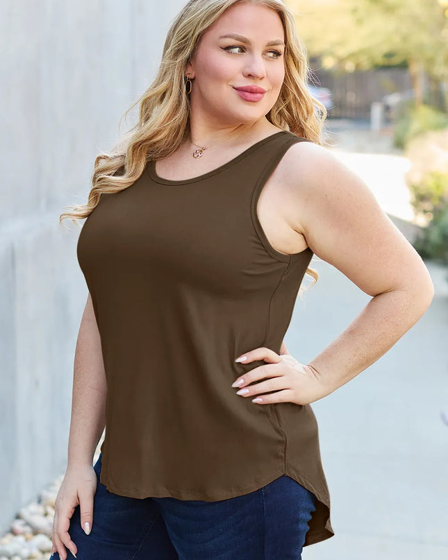 Basic Bae Full Size Round Neck Curved Hem Tank