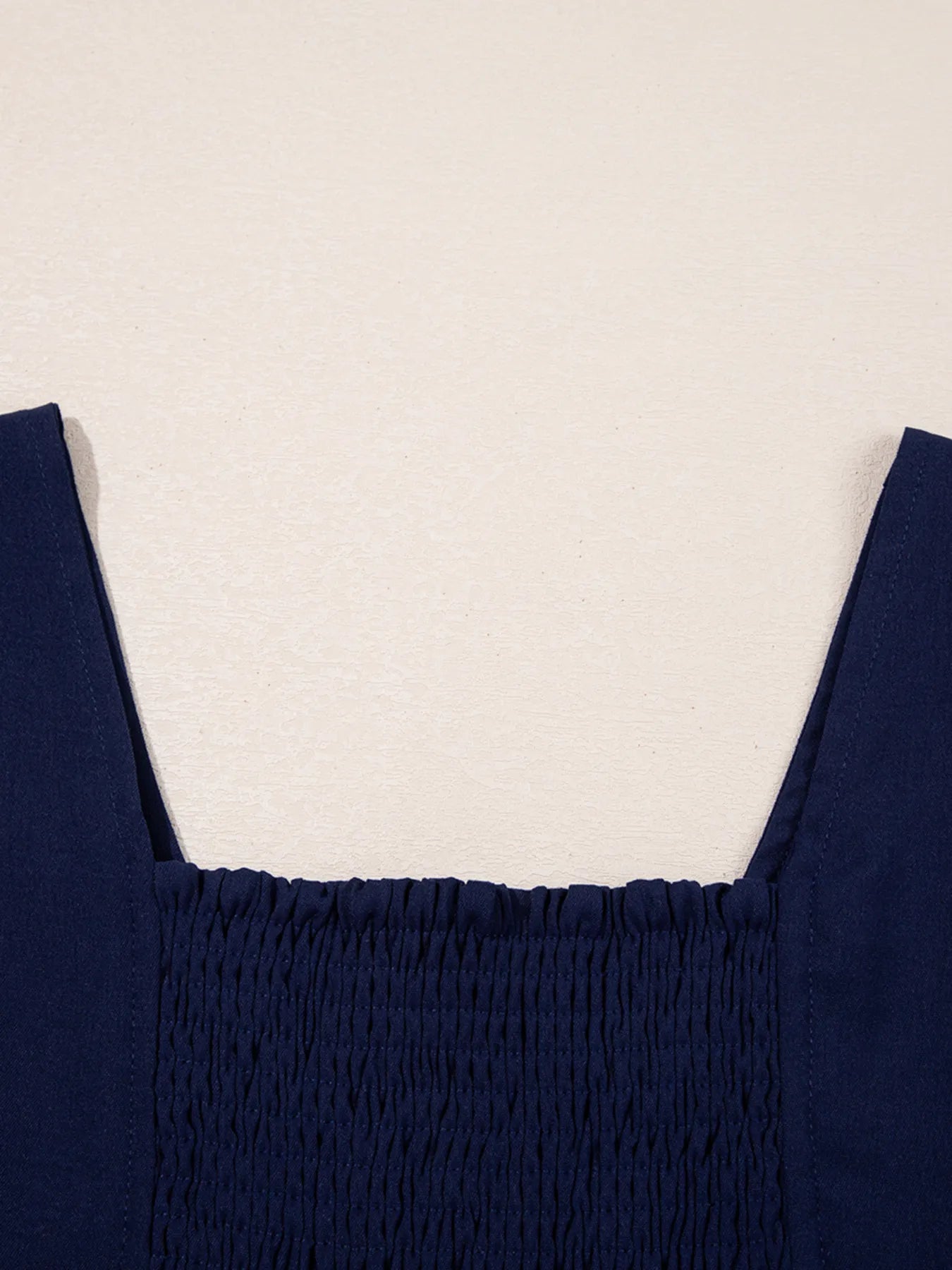 V Neck Buttoned Front Shirred Back Short Sleeve Midi Dress