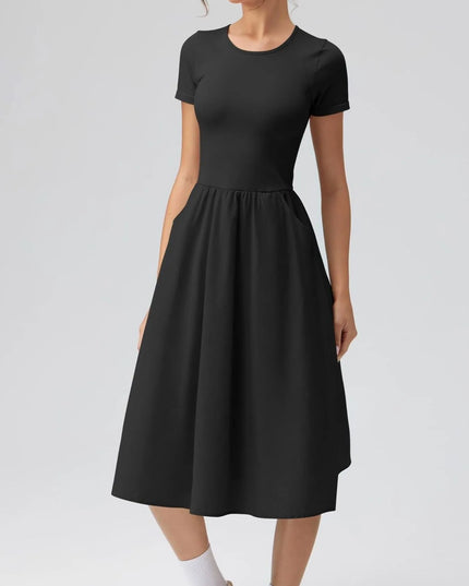 Round Neck Short Sleeve Dress