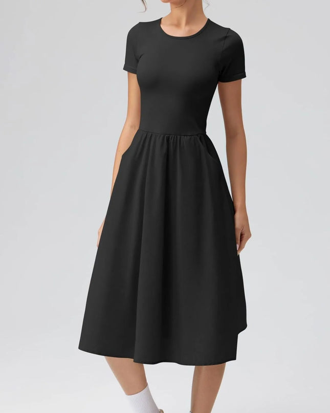 Round Neck Short Sleeve Dress