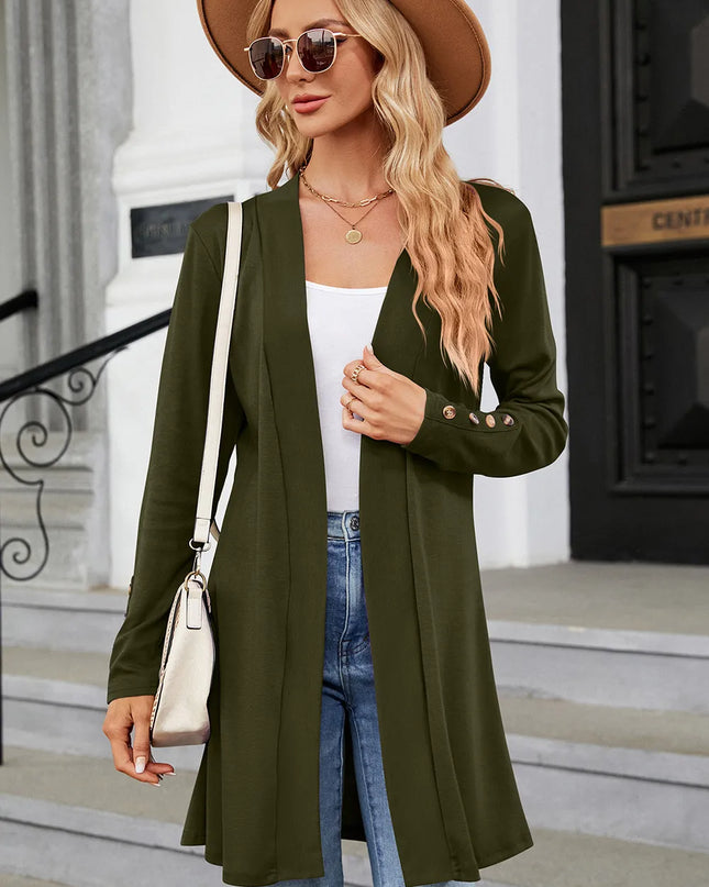 Open Front Long Sleeve Cardigan