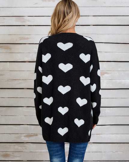 Angel Wings Heart Open Front Long Sleeve Cardigan