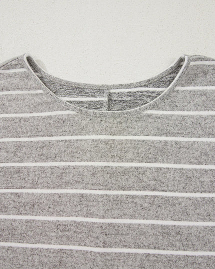 Stripe Dolman Sleeve Drop Shoulder Top