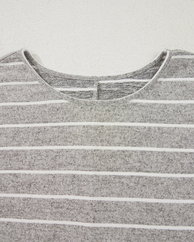 Stripe Dolman Sleeve Drop Shoulder Top