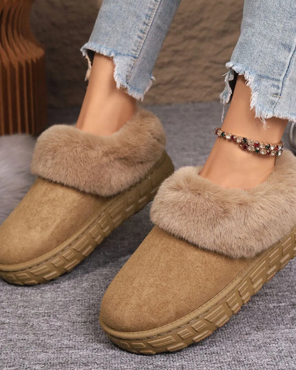 Faux Fur Lined Suede Winter Boots