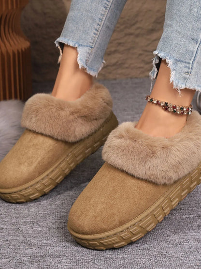 Faux Fur Lined Suede Winter Boots