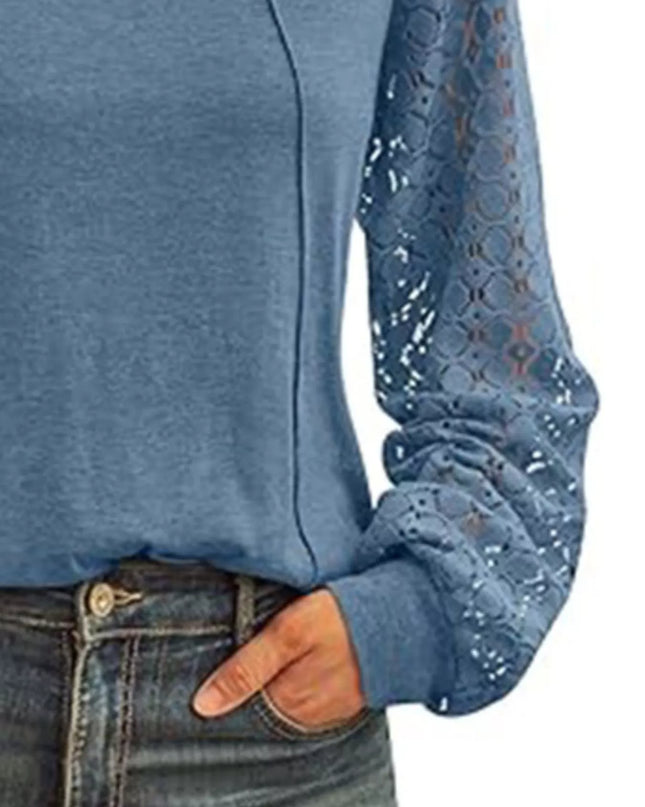 Round Neck Lace Sleeve Blouse