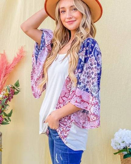 And The WhyFloral Print Bell Sleeve Top