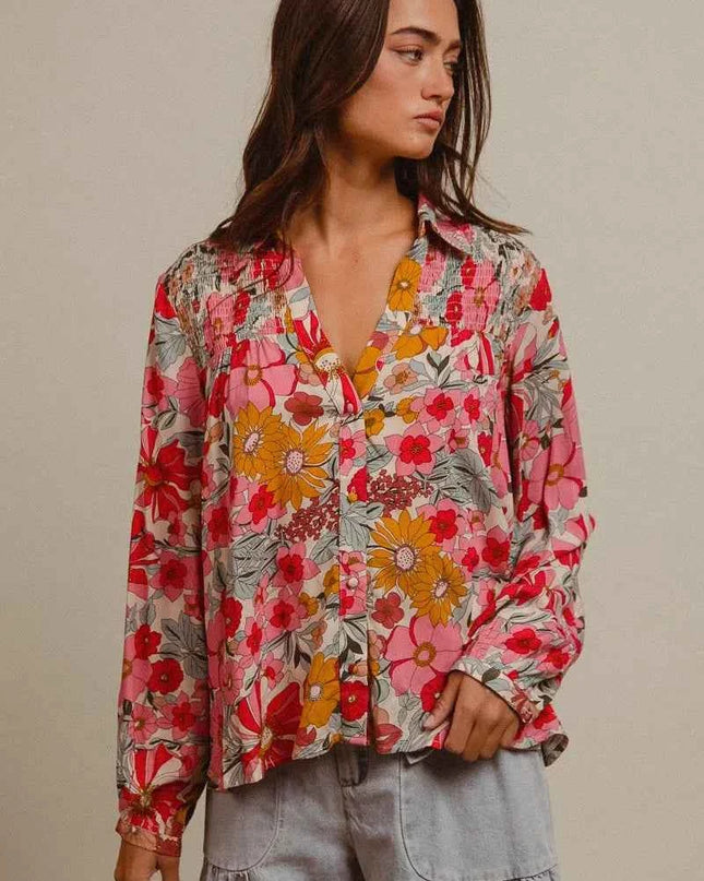 BiBi Woven Floral Printed Shirt Top