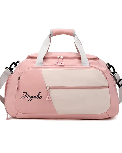 Contrast Nylon Travel Bag Pale Blush One Size