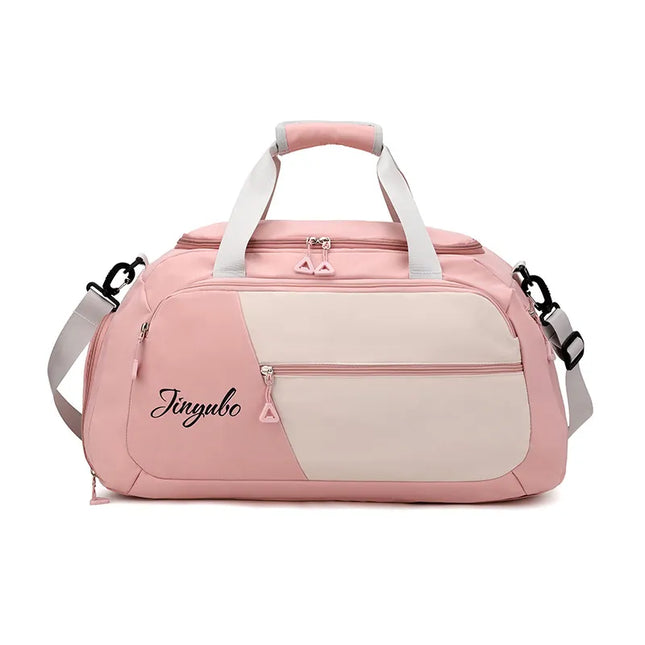 Contrast Nylon Travel Bag Pale Blush One Size