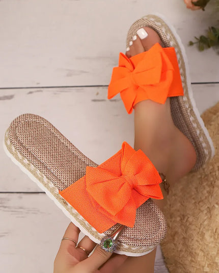 Bow Open Toe Platform Sandals 