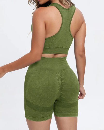 Scoop Neck Wide Strap Top and Shorts Active Set 