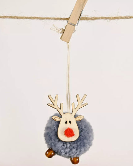 Christmas Reindeer Decorative Ornament Gray One Size