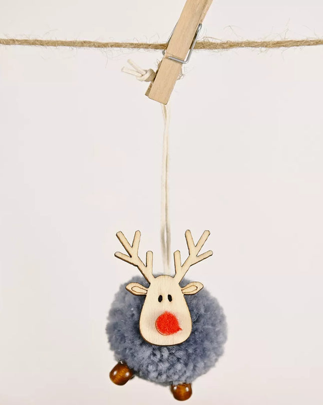 Christmas Reindeer Decorative Ornament Gray One Size
