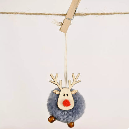 Christmas Reindeer Decorative Ornament Gray One Size