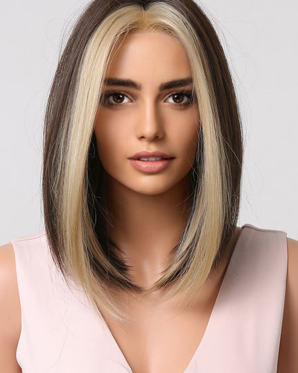 13*1" Full-Machine Wigs Synthetic Mid-length Straight 9" 