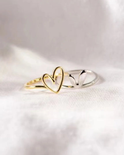 Heart Shape Irregular 925 Sterling Silver Ring