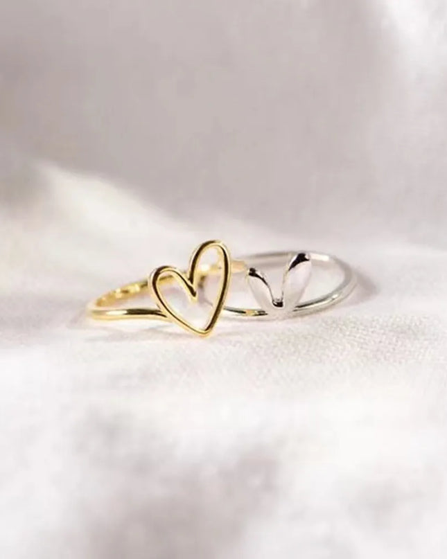 Heart Shape Irregular 925 Sterling Silver Ring
