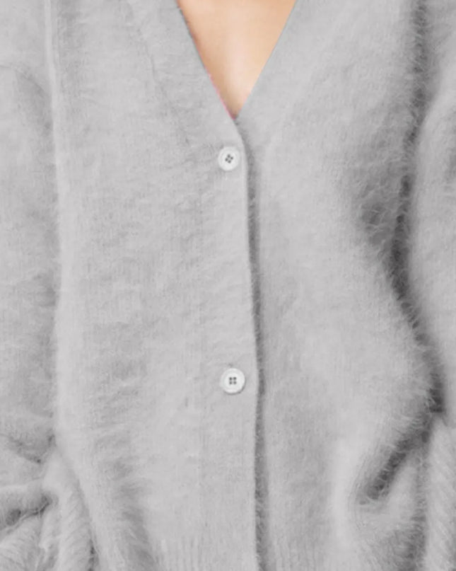 Button Up Dropped Shoulder Cardigan