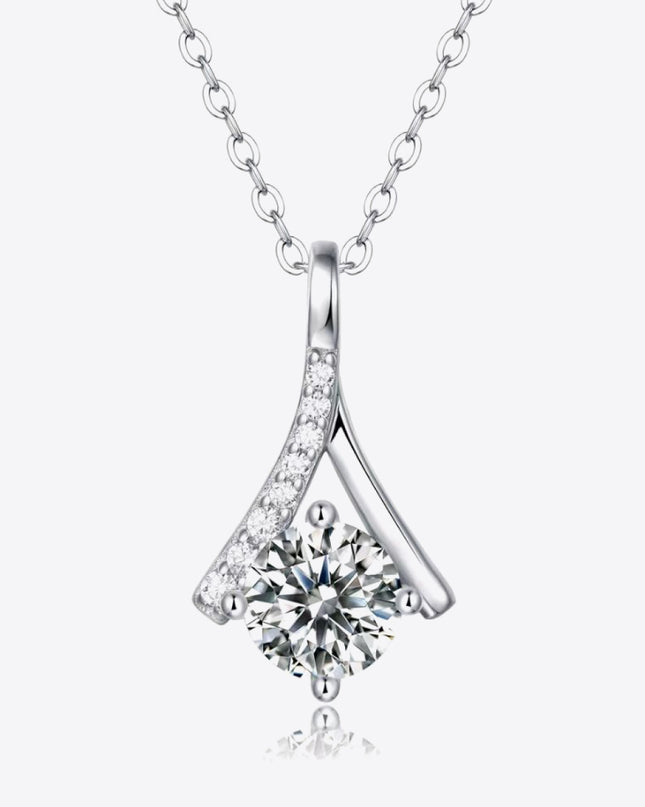 Special Occasion 1 Carat Moissanite Pendant Necklace Silver One Size