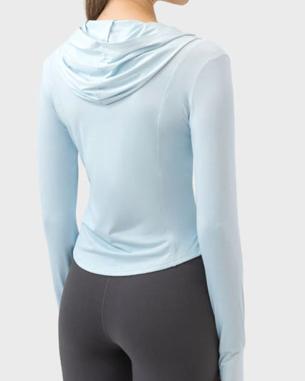 Millennia Pocketed Zip Up Hooded Long Sleeve Active Outerwear