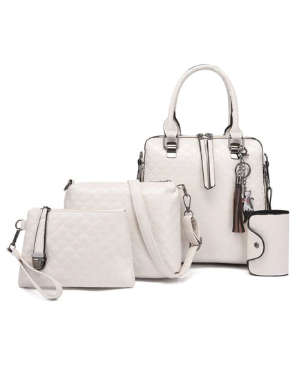 4-Piece PU Leather Bag Set with Tassel Detail 