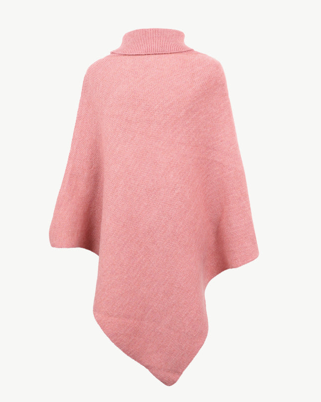 Turtleneck Buttoned Poncho