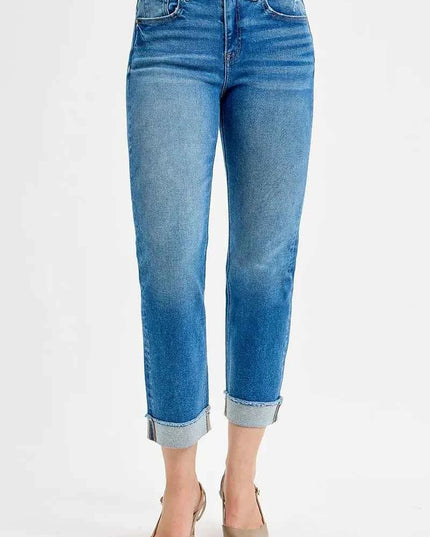RISEN Full Size High Rise Boyfriend Fit Ankle Jeans Plus SIze