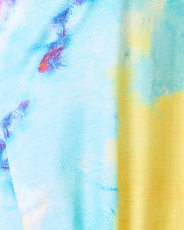 Shiny Tie-Dye V-Neck Twisted Dress