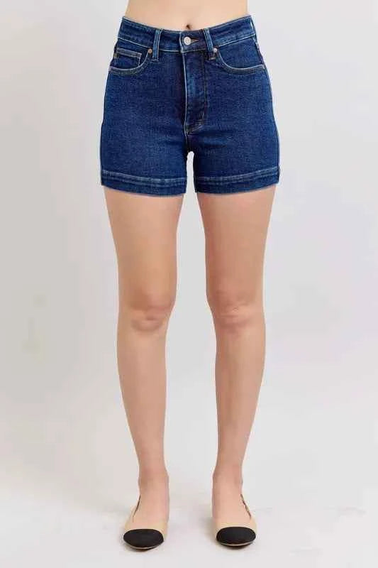 Judy Blue Full Size High Waist Tummy Control Denim Shorts Plus Size