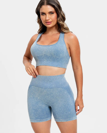 Scoop Neck Wide Strap Top and Shorts Active Set 