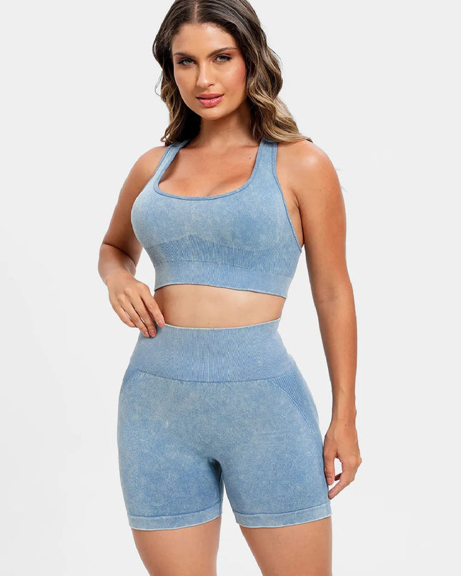 Scoop Neck Wide Strap Top and Shorts Active Set 