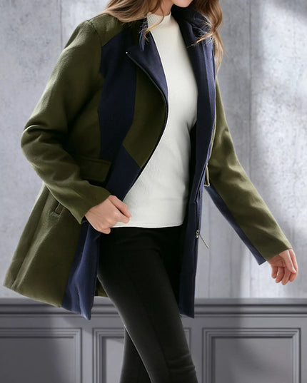 Color Block Zip Up Outerwear