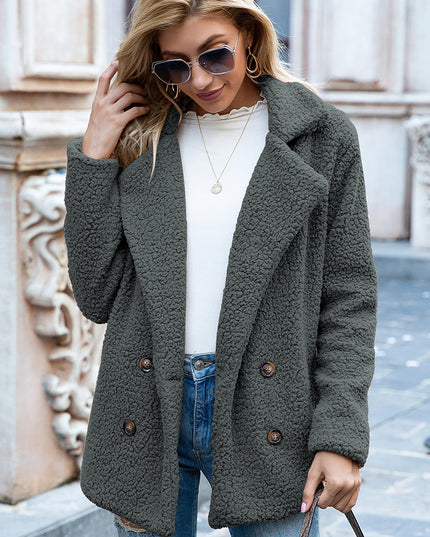 Ivy Lane Full Size Lapel Collar Sherpa Coat