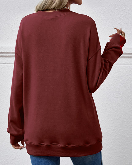 Dropped Shoulder Sweatshirt with Pockets