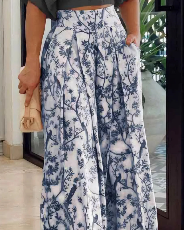 Surplice Top and High Waist Pants Set