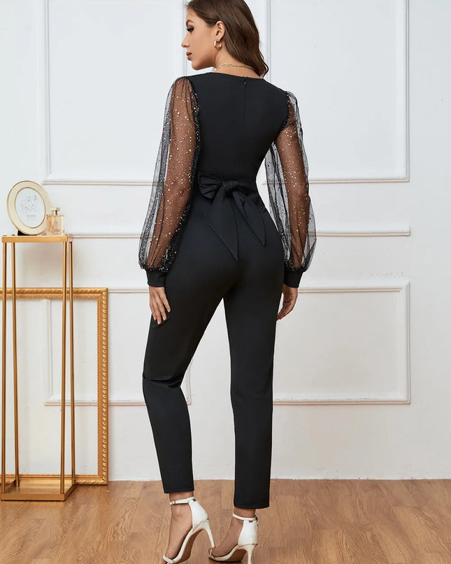 Plunge Long Sleeve Jumpsuit 